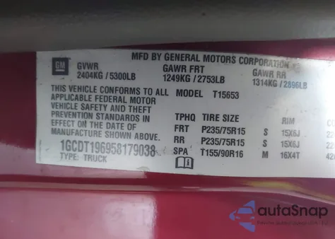 2005 Chevrolet Colorado z USA, uszkodzony, nr VIN 1GCDT196958179038